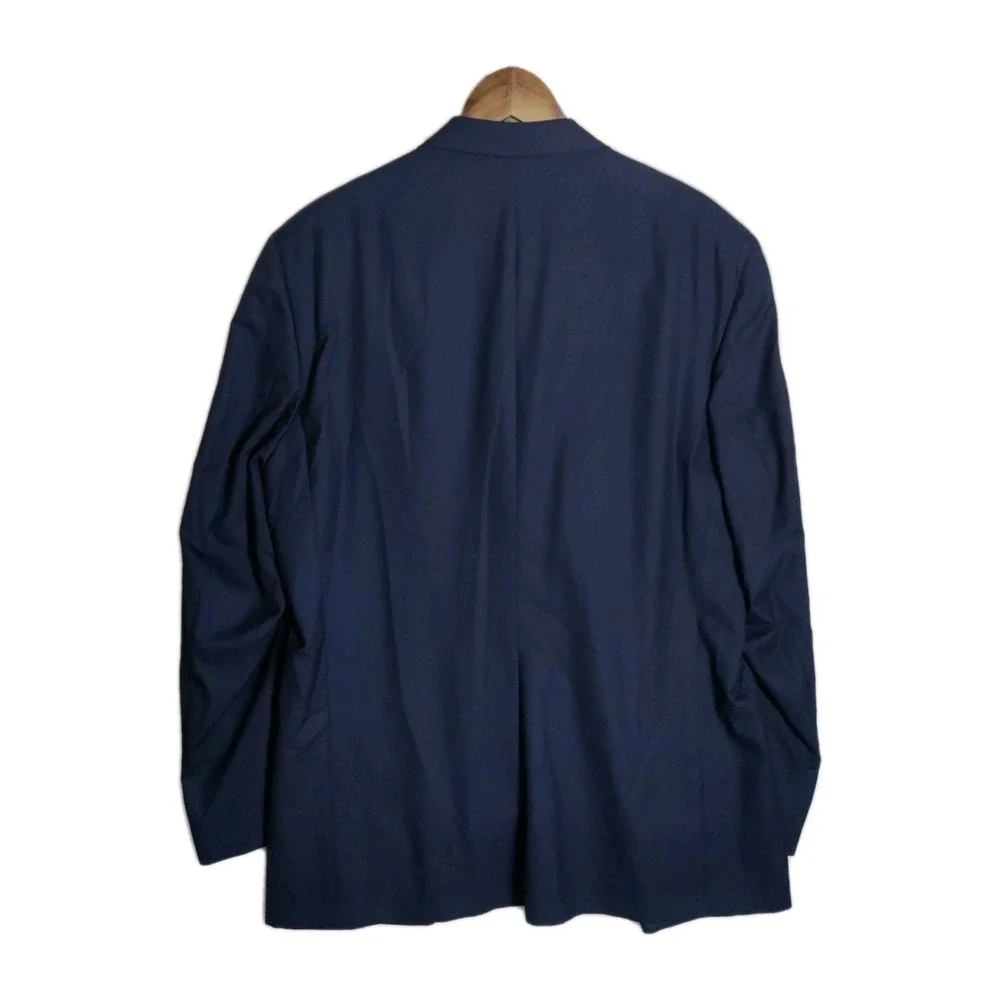Vintage Burrbery Navy‎ Blue Mens Spots Coat 50in Chest